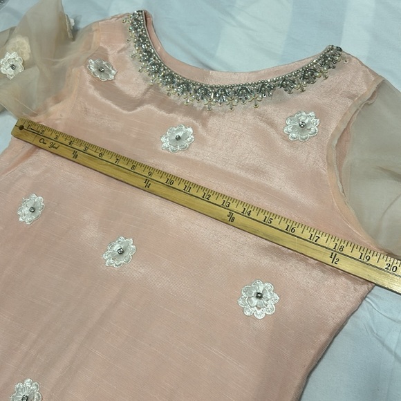 Shalwar kameez duppatta Indian Pakistani wear. Light pink white. Size M (40) - Picture 9 of 17